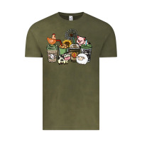 Vintage Olive Farm animal coffee cups Vintage Tee - HowdyJamesFarm