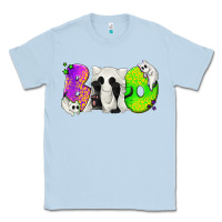 Dusty Blue Boo Ghost Cat Classic Tee - texasbilliewilder