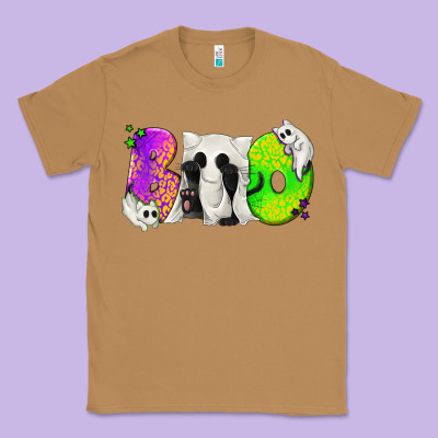 Boo Ghost Cat Classic Tee Designed By Texasbilliewilder