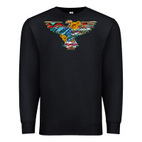 Black thunderbird with usa flag and sunflowers Premium Sweatshirt - Artiststas