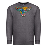 Charcoal Heather thunderbird with usa flag and sunflowers Premium Sweatshirt - Artiststas