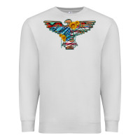 Dove Grey thunderbird with usa flag and sunflowers Premium Sweatshirt - Artiststas
