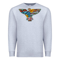 Heather Grey thunderbird with usa flag and sunflowers Premium Sweatshirt - Artiststas