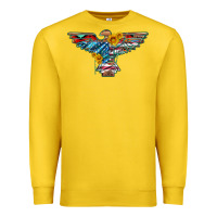 Lemon thunderbird with usa flag and sunflowers Premium Sweatshirt - Artiststas