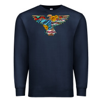 Navy thunderbird with usa flag and sunflowers Premium Sweatshirt - Artiststas