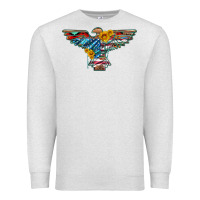 Oatmeal Heather thunderbird with usa flag and sunflowers Premium Sweatshirt - Artiststas