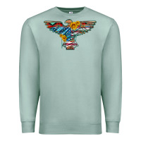 Seafoam thunderbird with usa flag and sunflowers Premium Sweatshirt - Artiststas