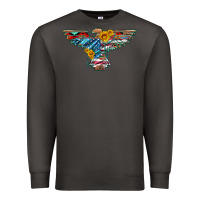 Smoke thunderbird with usa flag and sunflowers Premium Sweatshirt - Artiststas