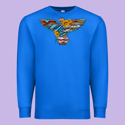 Thunderbird With Usa Flag And Sunflowers Premium Sweatshirt Designed By Artiststas