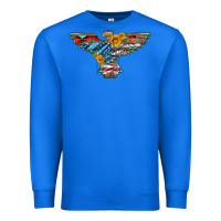 True Royal thunderbird with usa flag and sunflowers Premium Sweatshirt - Artiststas