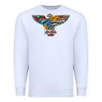 White thunderbird with usa flag and sunflowers Premium Sweatshirt - Artiststas