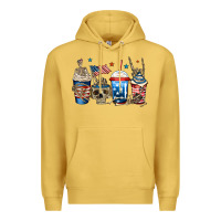 Antique Gold 4th of july skeleton coffee cups Premium Hoodie - Jasminsmagicworld