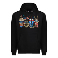 Black 4th of july skeleton coffee cups Premium Hoodie - Jasminsmagicworld
