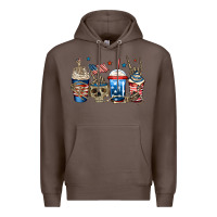 Coffee 4th of july skeleton coffee cups Premium Hoodie - Jasminsmagicworld