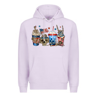 Lilac 4th of july skeleton coffee cups Premium Hoodie - Jasminsmagicworld