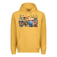 Mustard 4th of july skeleton coffee cups Premium Hoodie - Jasminsmagicworld