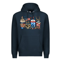 Navy 4th of july skeleton coffee cups Premium Hoodie - Jasminsmagicworld