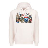 Pale Pink 4th of july skeleton coffee cups Premium Hoodie - Jasminsmagicworld