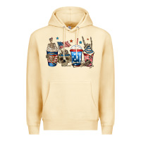Pina Colada 4th of july skeleton coffee cups Premium Hoodie - Jasminsmagicworld