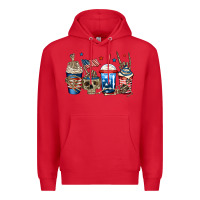 Red 4th of july skeleton coffee cups Premium Hoodie - Jasminsmagicworld