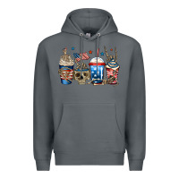 Rock 4th of july skeleton coffee cups Premium Hoodie - Jasminsmagicworld