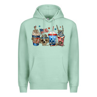 Seafoam 4th of july skeleton coffee cups Premium Hoodie - Jasminsmagicworld