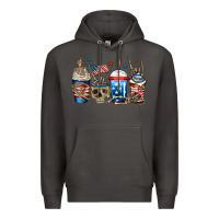 Smoke 4th of july skeleton coffee cups Premium Hoodie - Jasminsmagicworld