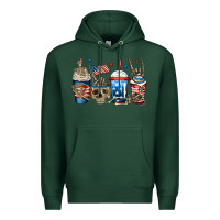 Sports Green 4th of july skeleton coffee cups Premium Hoodie - Jasminsmagicworld