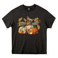 Asphalt Hello Autumn With Chihuahua Dog Heavy Core Tee - LillyAllenDesigns