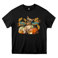Black Hello Autumn With Chihuahua Dog Heavy Core Tee - LillyAllenDesigns