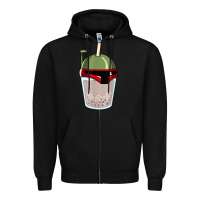 Black bubble fett boba tea funny sci fi pun pearl milk tea gift t shirt Zipper Hoodie - minhPixels
