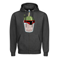 Charcoal Heather bubble fett boba tea funny sci fi pun pearl milk tea gift t shirt Zipper Hoodie - minhPixels