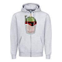 Heather Grey bubble fett boba tea funny sci fi pun pearl milk tea gift t shirt Zipper Hoodie - minhPixels