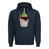 Navy bubble fett boba tea funny sci fi pun pearl milk tea gift t shirt Zipper Hoodie - minhPixels