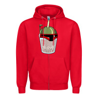 Red bubble fett boba tea funny sci fi pun pearl milk tea gift t shirt Zipper Hoodie - minhPixels
