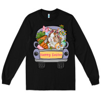 Black Happy Easter bunny truck Easter Day Long Sleeve Tee - CowGirlArtShop