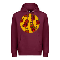 Burgundy african masks round earrings 5 Premium Hoodie - BundleAndBundleShop