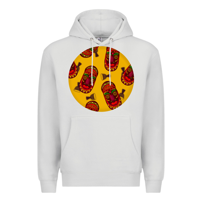 African Masks Round Earrings 5 Premium Hoodie by BundleAndBundleShop | Teevron