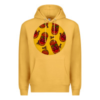 Mustard african masks round earrings 5 Premium Hoodie - BundleAndBundleShop