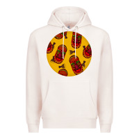 Pale Pink african masks round earrings 5 Premium Hoodie - BundleAndBundleShop