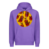 Purple african masks round earrings 5 Premium Hoodie - BundleAndBundleShop
