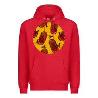 Red african masks round earrings 5 Premium Hoodie - BundleAndBundleShop