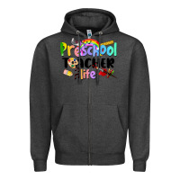 Charcoal Heather Preschool Teacher Life Zipper Hoodie - LillyAllenDesigns