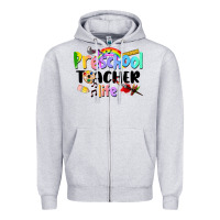 Heather Grey Preschool Teacher Life Zipper Hoodie - LillyAllenDesigns