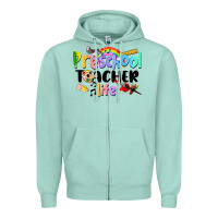 Seafoam Preschool Teacher Life Zipper Hoodie - LillyAllenDesigns