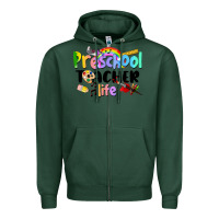 Sports Green Preschool Teacher Life Zipper Hoodie - LillyAllenDesigns