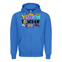 True Royal Preschool Teacher Life Zipper Hoodie - LillyAllenDesigns