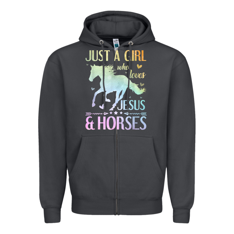 Jesus And Horses, Horse Gifts For Girls, Women Zipper Hoodie by minhPixels | Teevron