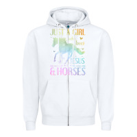 White Jesus And Horses, Horse Gifts For Girls, Women Zipper Hoodie - minhPixels