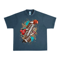 Midnight Navy Football lightning bolt leopard Urban Heavy Tee - HowdyJamesFarm